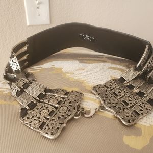 Suzi Roher Belt - Wide, Stretch W Silver Accents Med